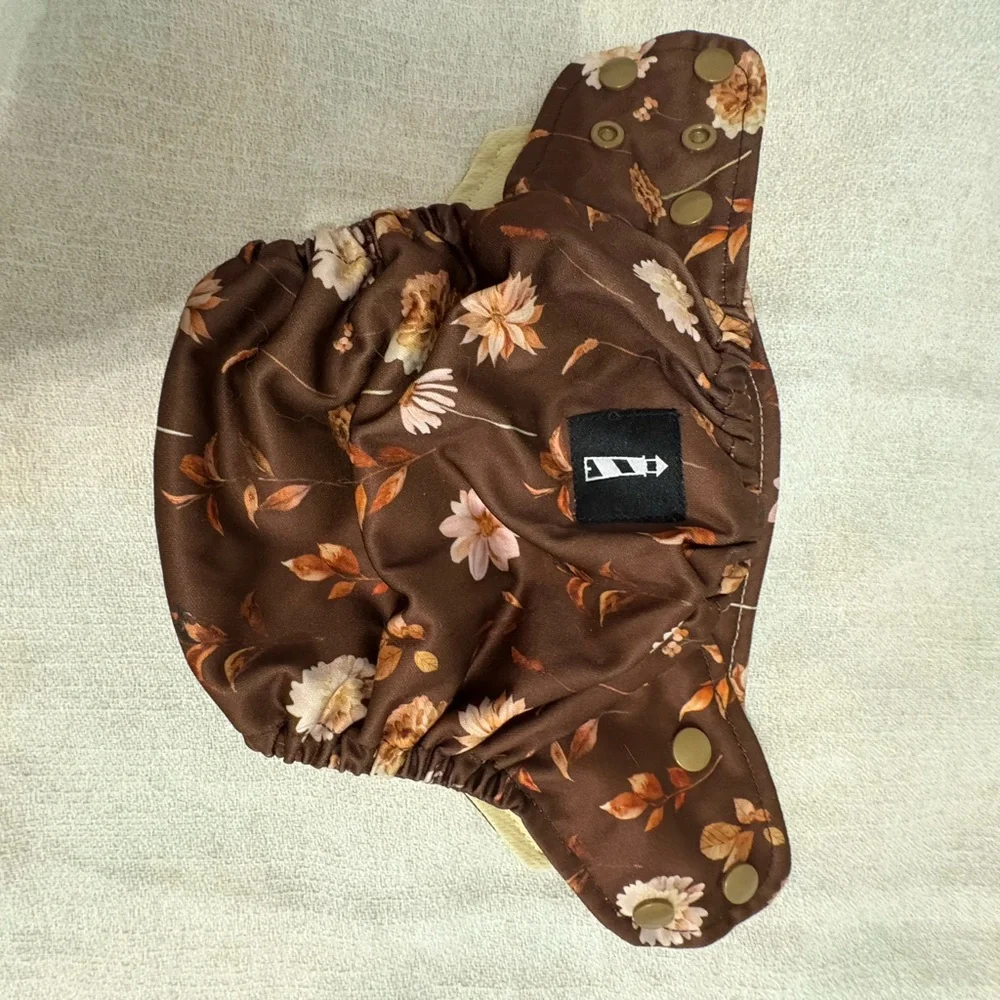 Floral Brown Diaper Cover